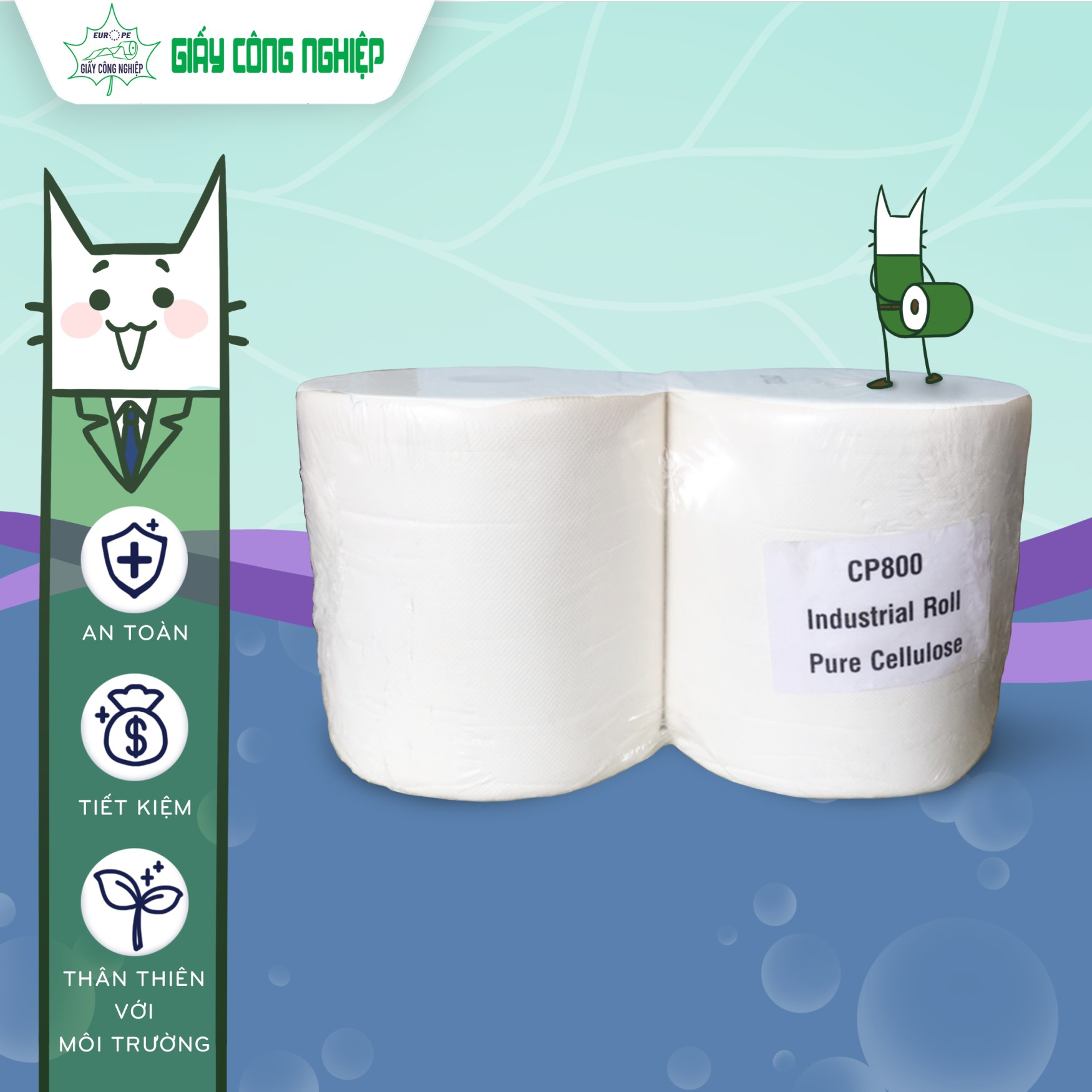 GIẤY VỆ SINH KHÔNG BỤI 2 LỚP CP800