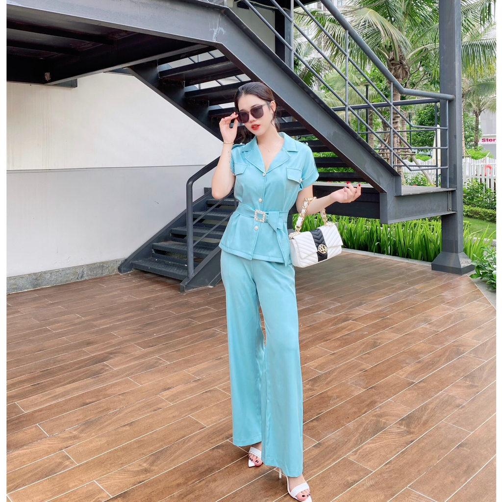 Set vest công sở áo vest tay hến, quần ống suông, set vest 3 món thiết kế cao cấp công sở