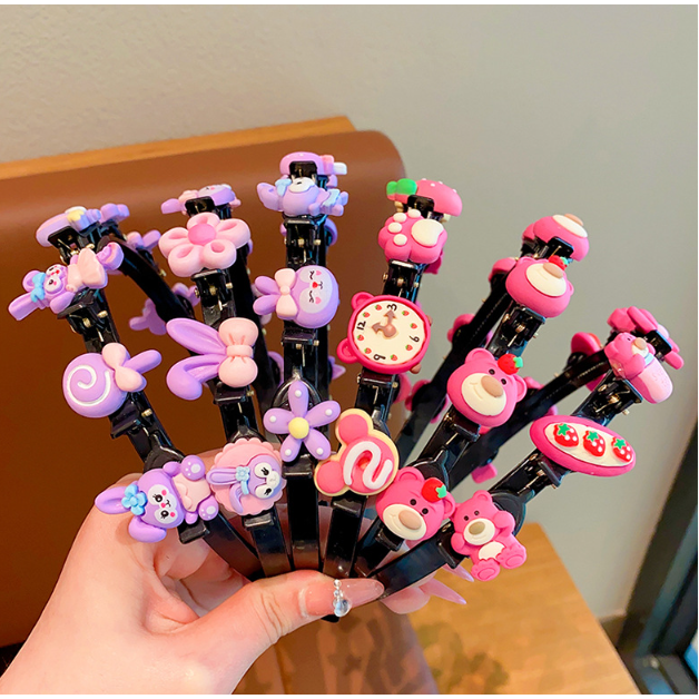 Cài tóc hình Gấu Dâu Miniso, Gấu Pooh, Thỏ Tím Stella lou dành cho bé gái