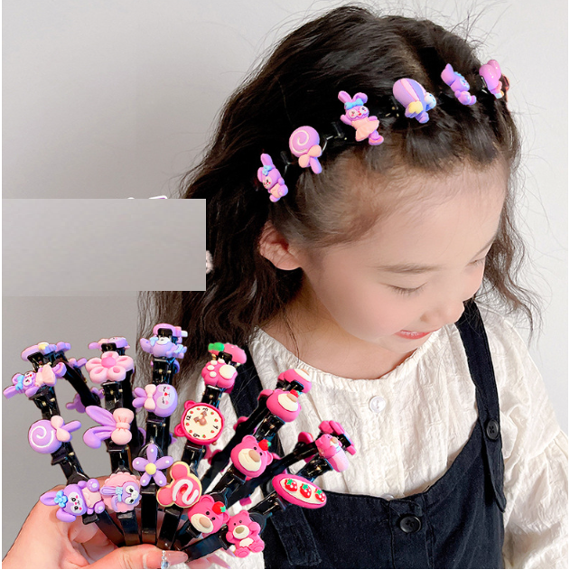 Cài tóc hình Gấu Dâu Miniso, Gấu Pooh, Thỏ Tím Stella lou dành cho bé gái