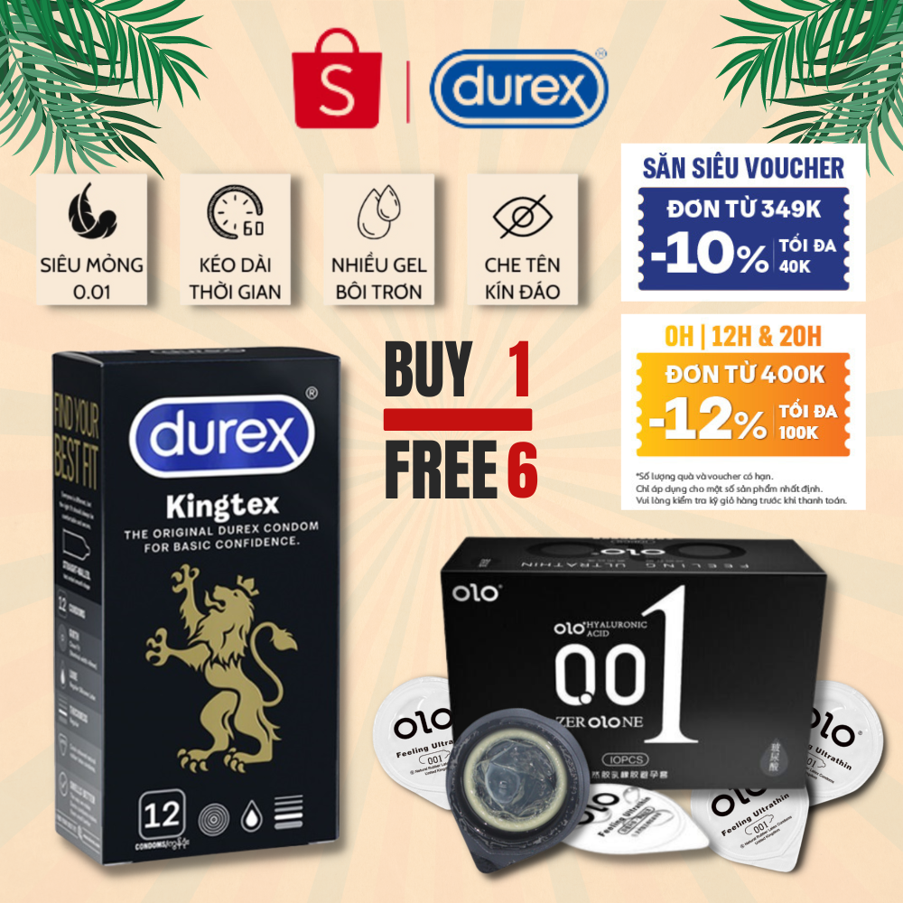 Bao cao su OLO Feeling 001 siêu mỏng - Hộp 10 BCS [GIFT - Durex]