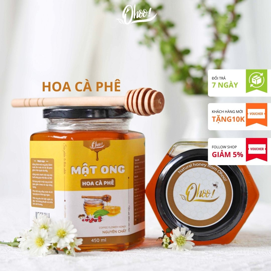 Mật Ong Hoa Cà Phê Nguyên Chất Ohoo, 450ml - Quà Tặng Từ Thiên Nhiên