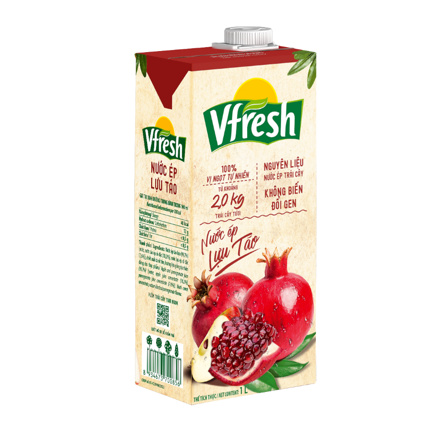 Nước trái cây vị lựu táo Vfresh - Hộp 1L