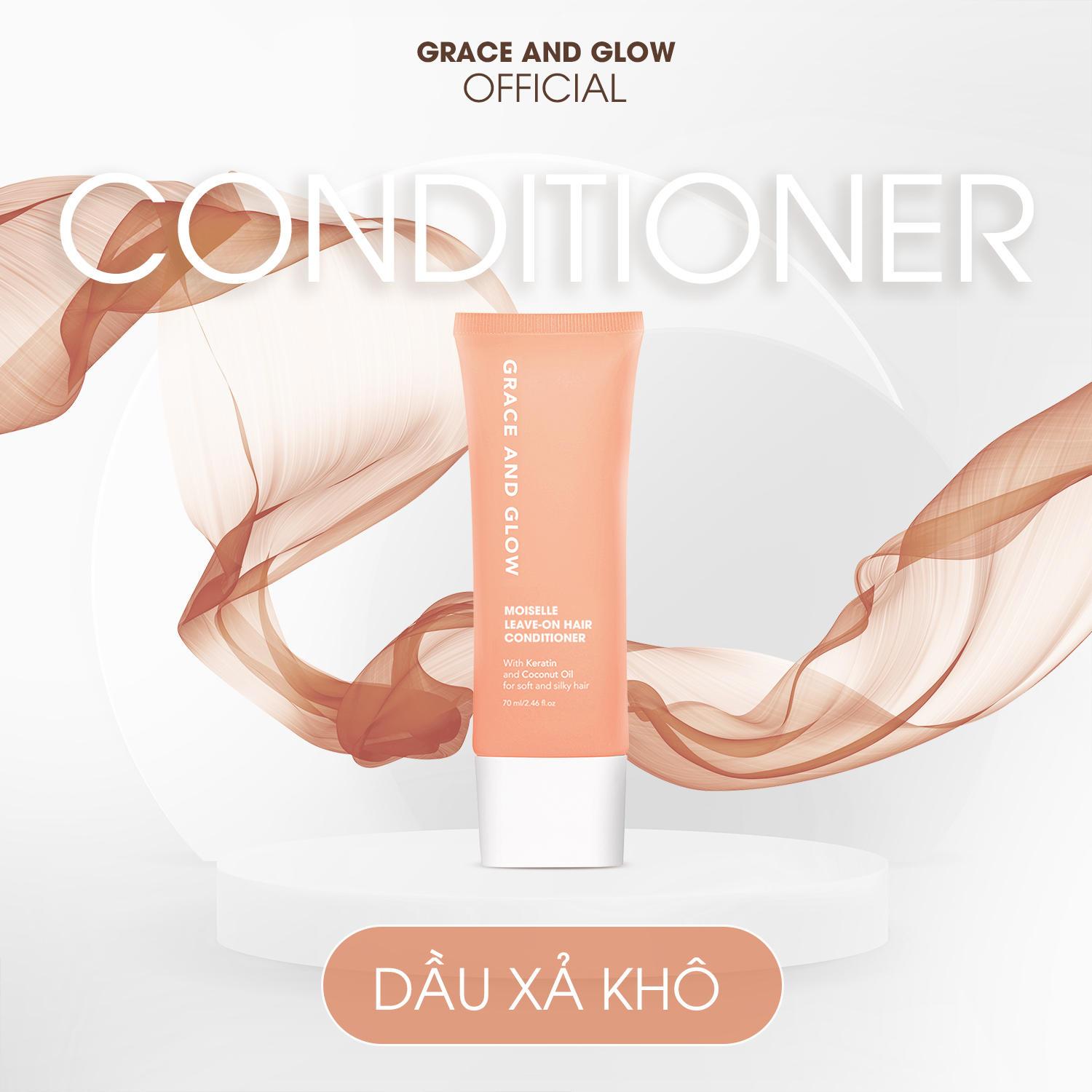 Dầu xả khô Grace and Glow Moiselle Leave-on dưỡng và tạo kiểu tóc với Keratin và dầu dừa chống xơ tóc | BigBuy360 - bigbuy360.vn