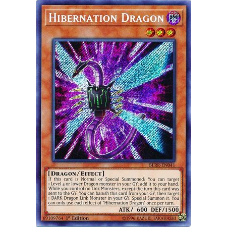 [ Dưa Hấu Yugioh ] Lá bài thẻ bài Yugioh Hibernation Dragon - Secret Rare - Tặng bọc bài nhựa bảo quản