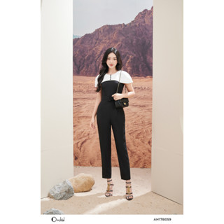 Bộ jumpsuit suông dài cổ áo trùm tay Orchid - AH17B059