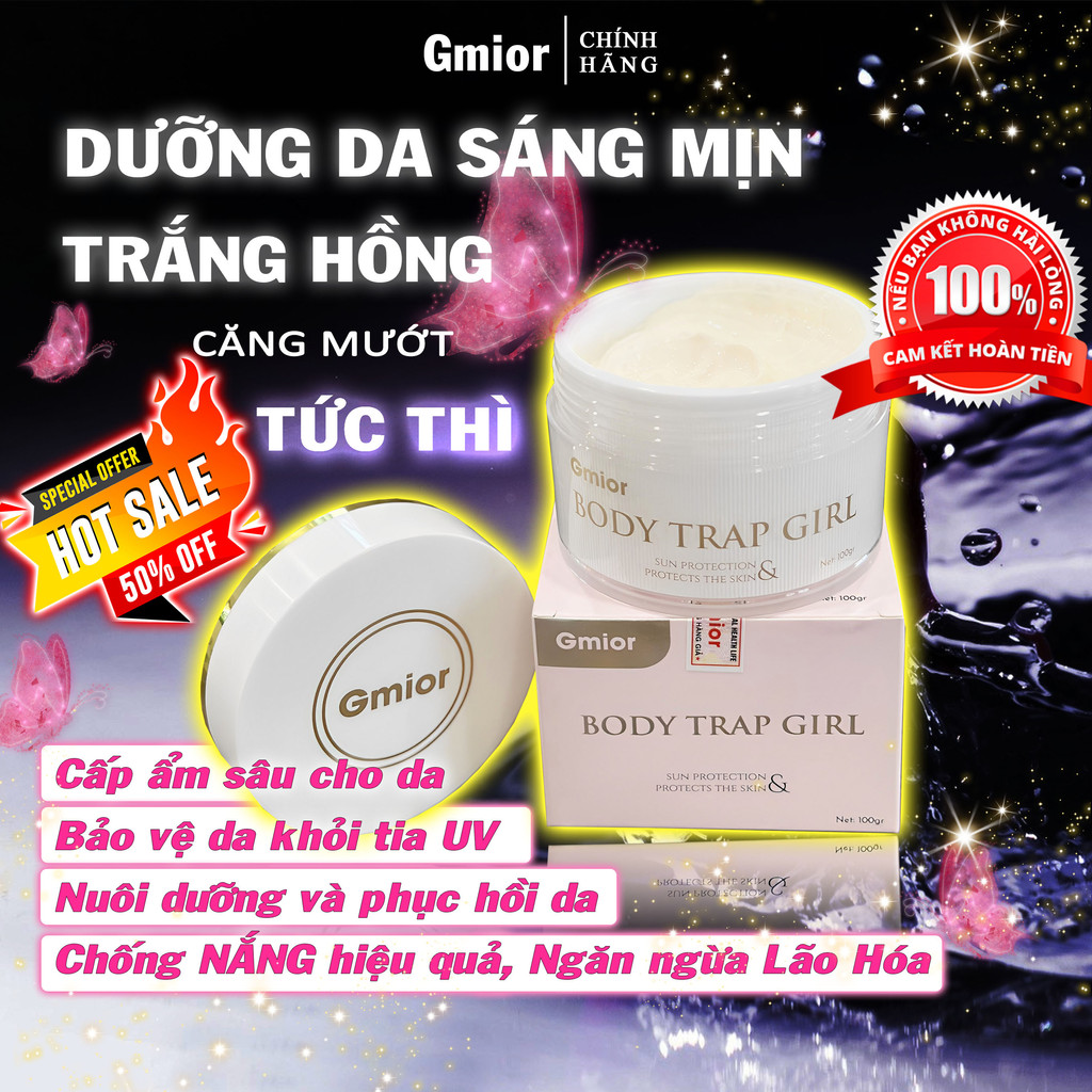 Kem Body Trap Girl Dưỡng Trắng Toàn Thân ( 100% Chính Hãng) chứa Collagen Thủy Phân Dưỡng Trắng Sáng Da Cơ Thể
