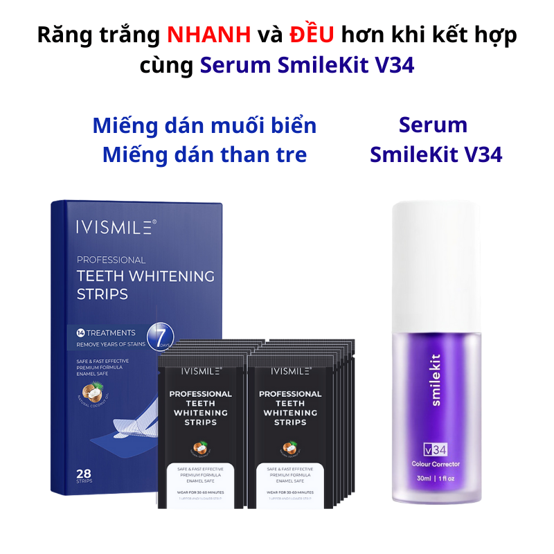 Miếng dán trắng răng IVI SMILE, Miếng dán răng an toàn không gây cảm giác ê buốt | BigBuy360 - bigbuy360.vn