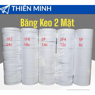 Băng keo 2 mặt 1 cây nhiều kích thước