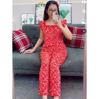 (SIZE 2XL: 53-65kg) BỘ LỤA MẶC NHÀ QUẦN 9 TẤC SIÊU RẺ