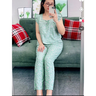 (SIZE 2XL: 53-65kg) BỘ LỤA MẶC NHÀ QUẦN 9 TẤC SIÊU RẺ