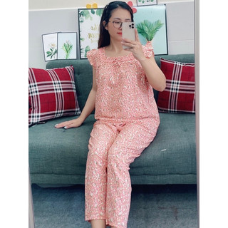 (SIZE 2XL: 53-65kg) BỘ LỤA MẶC NHÀ QUẦN 9 TẤC SIÊU RẺ
