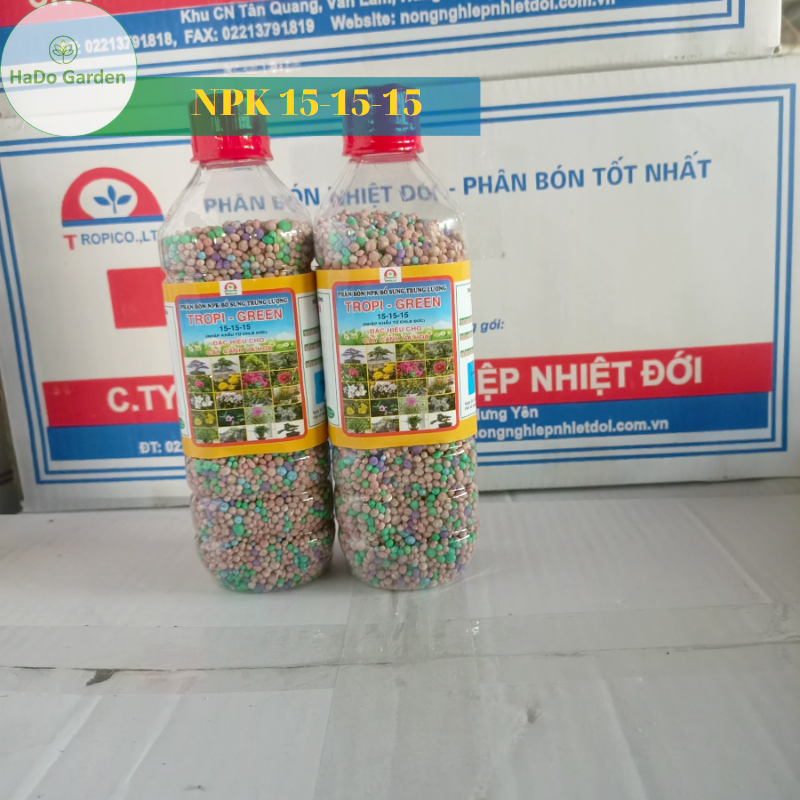 Phân bón Tropi-Green NPK 15 + 15 + 15 500g phân bón chuyên dùng cho hoa cây cảnh, cây cảnh Bonsai