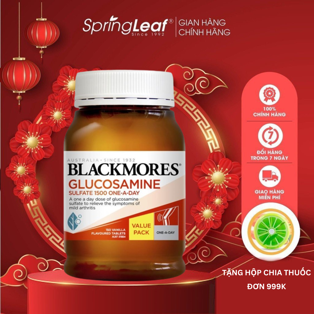 Blackmores glucosamine 1500mg viên uống bổ xương khớp hàng đầu của Úc - hỗ trợ các vấn đề về xương khớp