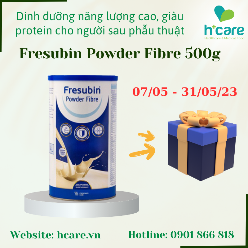Sữa Fresubin Powder Fibre 500g - Dinh dưỡng cho người già bị suy nhược, ăn uống kém, suy dinh dưỡng