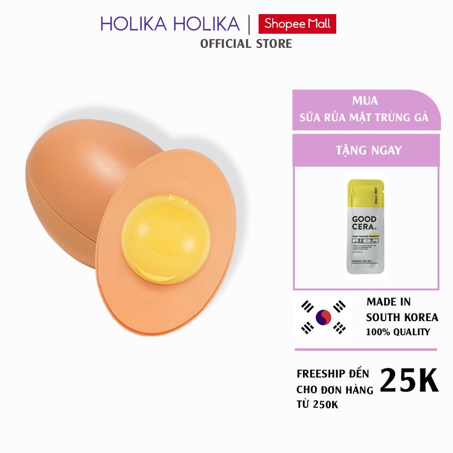 Sữa rửa mặt trứng gà dạng gel Hàn Quốc Holika Holika dưỡng ẩm làm sạch sâu mờ vết nhăn 140ml - 7127