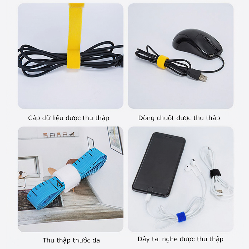 Combo 10 Dây Dính Vãi Velcro - dây buộc gọn dây điện dây cáp ARSE FANS
