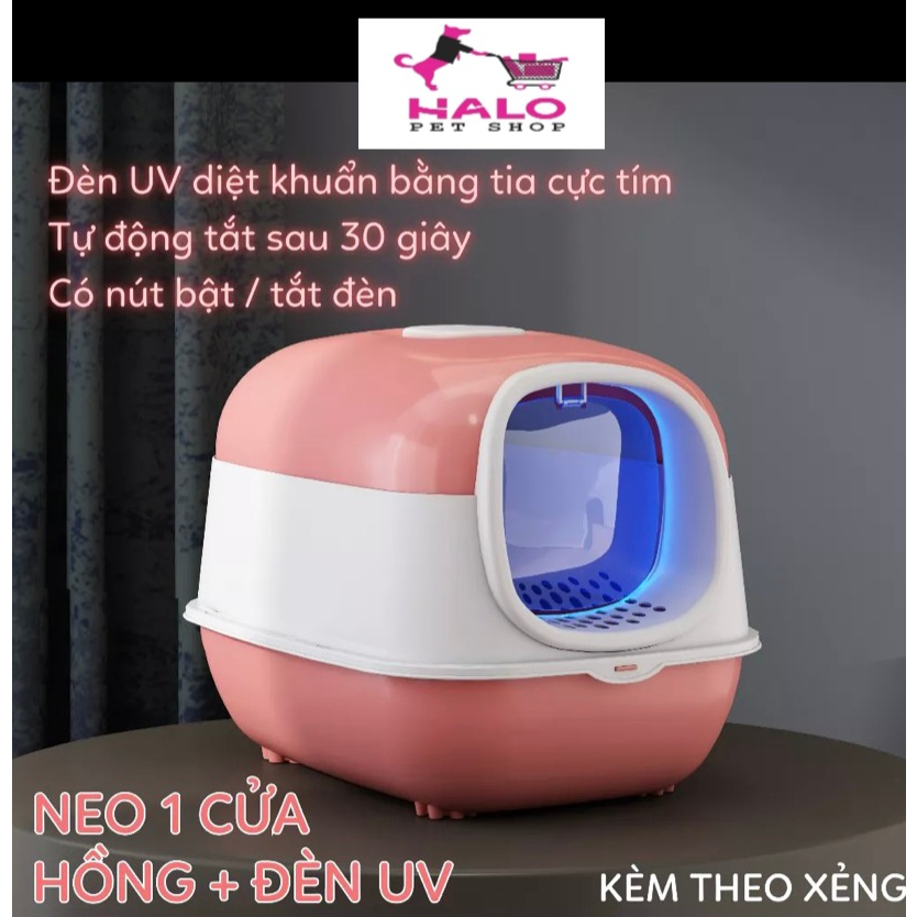 Nhà Vệ Sinh Cho Mèo Có Đèn UV Diệt Khuẩn, Khép Kín Hoàn Toàn, Khử Mùi Tự Động,