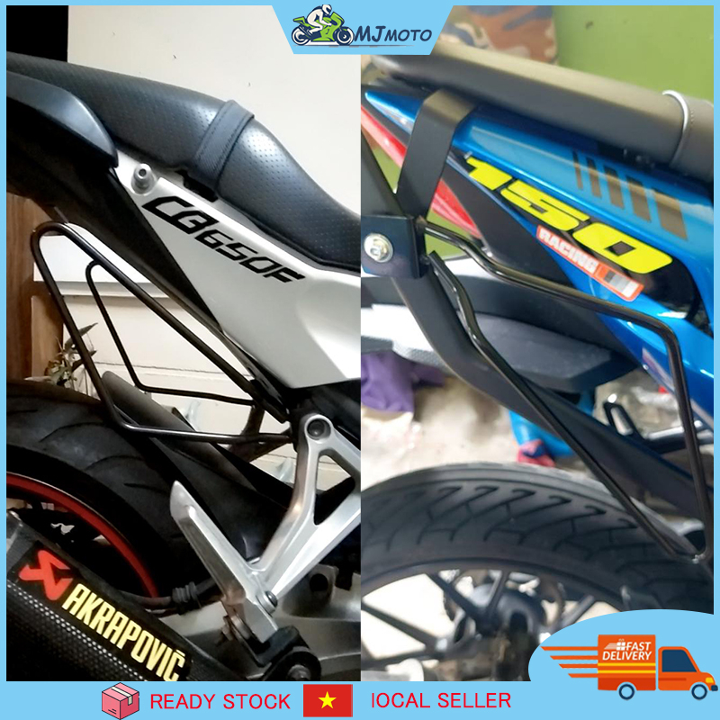 Pát thép lắp túi treo dùng xe mô tô xe máy Harley 883 Yamaha Honda