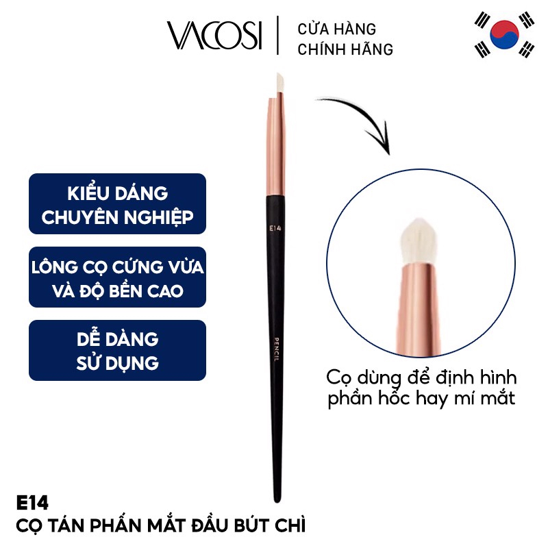 Cọ Tán Phấn Mắt Đầu Bút Chì Vacosi Pencil Brush E14
