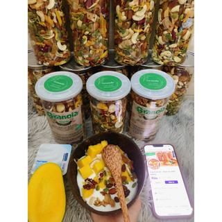 Granola siêu hạt loại 1 ( 2 hộp tặng bộ gáo dừa muỗng gỗ )