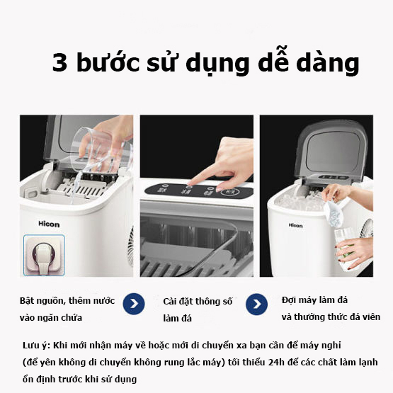 Máy Làm Đá Viên Tự Động Chỉ Trong 6 Phút XIAOMI HICON Chính Hãng Công Suất Mạnh Mẽ Tiết Kiệm Điện Làm Đá Nhanh Chóng