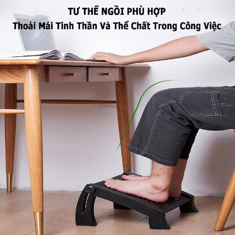 Ergonomic Footrest Ghế Gác Chân Công Thái Học, Ghế Kê Chân Văn Phòng Chất Liệu Nhựa ABS Cao Cấp Bảo Hành 30 Ngày