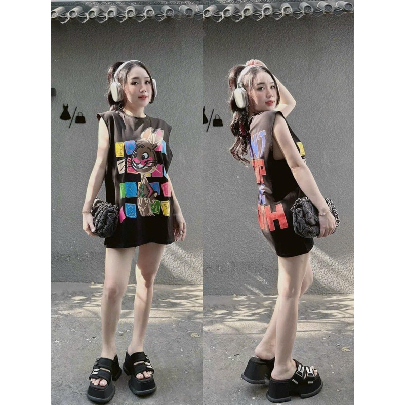 Set Bộ Áo 3 Lỗ Phông Hoạt Hình Sát Nách + Quần Short Đùi