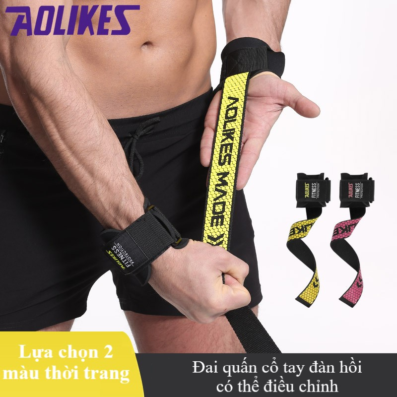 Đai quấn cổ tay hỗ trợ nâng tạ, deadlift ( 1 đôi) - AOLIKES - 7633 ( 1