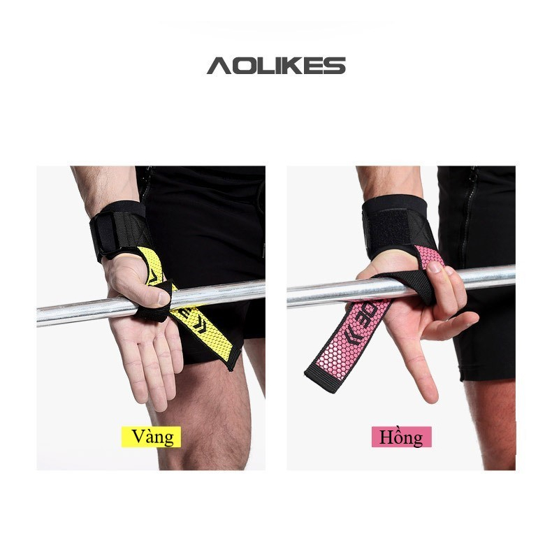 Đai quấn cổ tay hỗ trợ nâng tạ, deadlift ( 1 đôi) - AOLIKES - 7633 ( 1