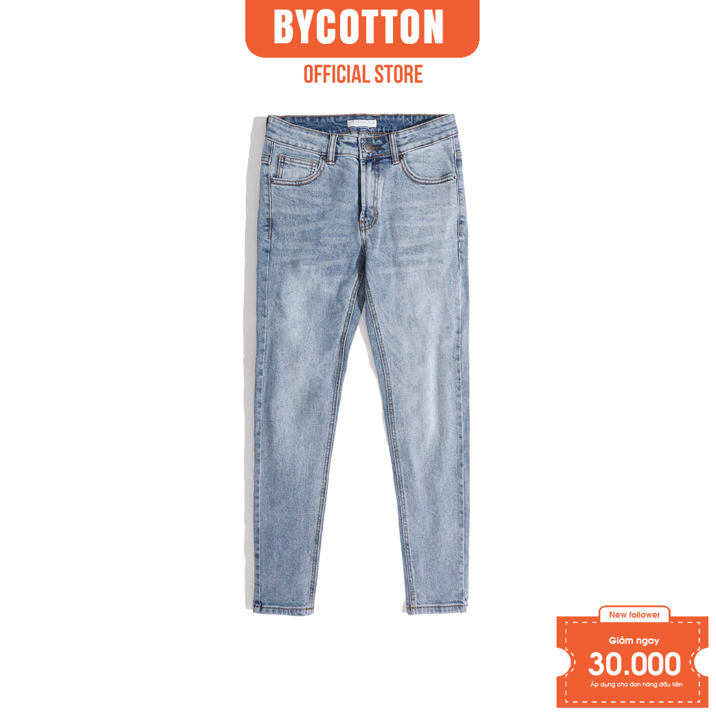 Quần Jean Dài Nam Màu Xanh Nhạt BY COTTON Basic Blue Jeans