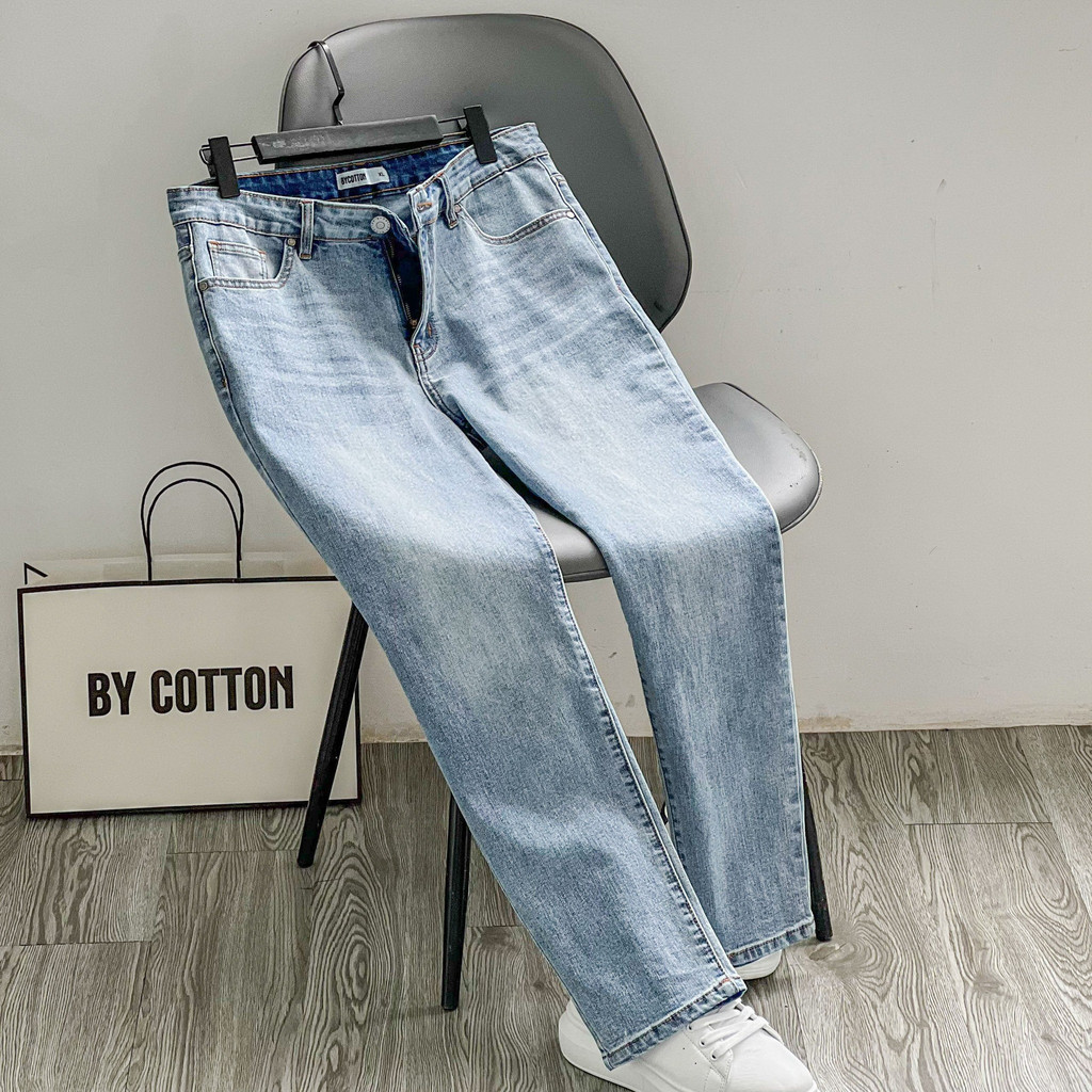 Quần Jeans Dài Nam Cao Cấp Màu Xanh Nhạt Basic Blue Jeans BY COTTON