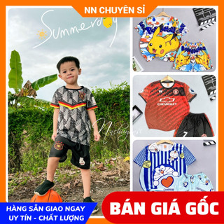 Bộ thể thao cho bé trai bé gái & người lớn đến 70 ký vải thun mềm mịn mát hình hoạt hình unisex DBRBD SIZE 6 ĐẾN XL