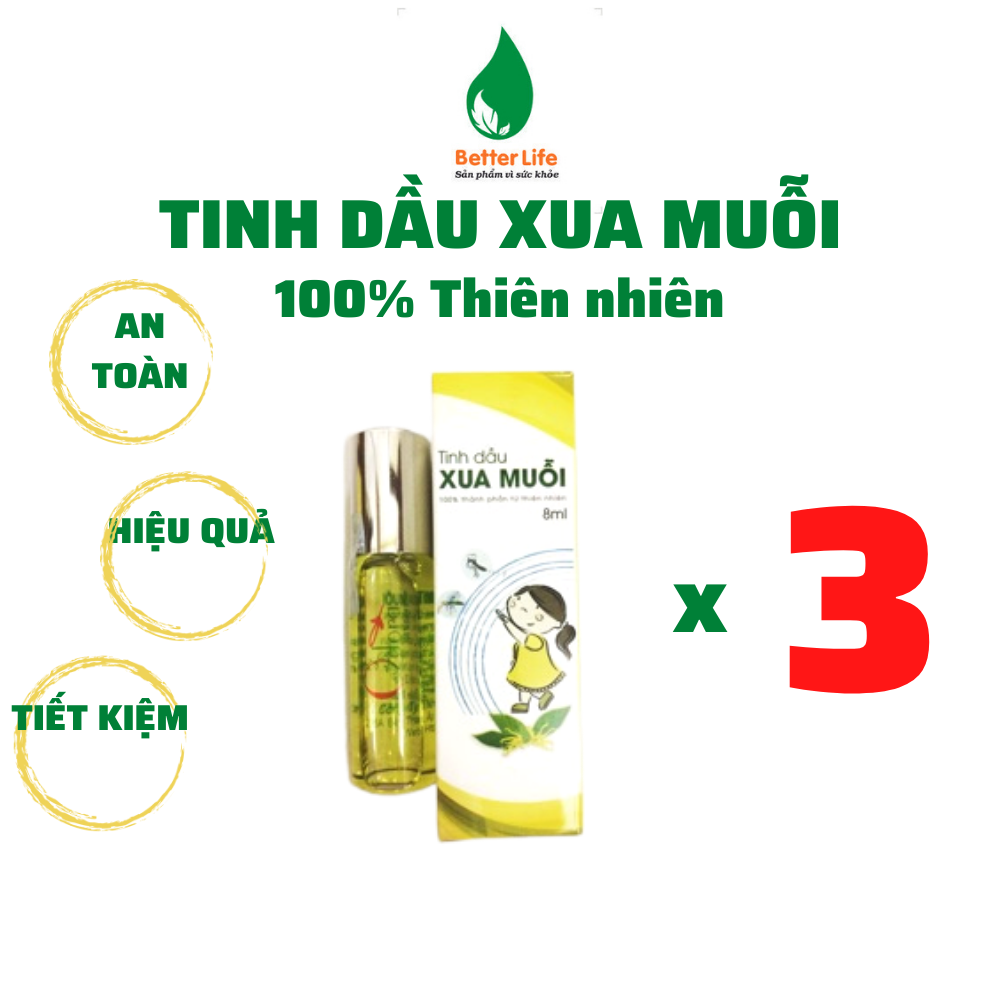 Combo 3 chai tinh dầu xua muỗi 100% thiên nhiên odora 8ml Better Life