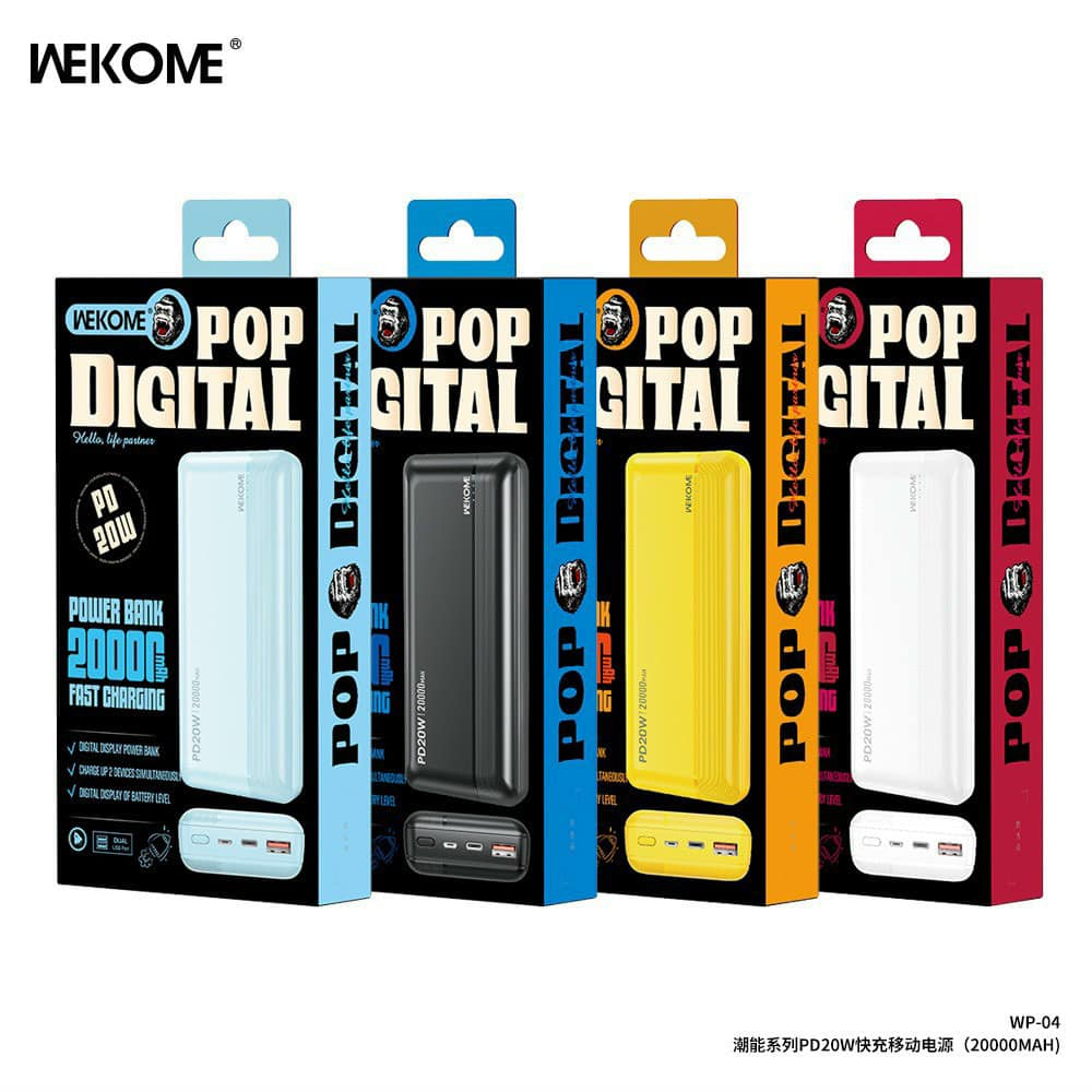 Sạc dự phòng WP-04 dung lượng 20.000mAh công nghệ sạc nhanh PD 3.0 sạc nhanh 20W