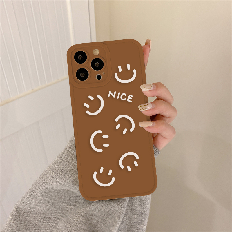 Ốp lưng iphone smile face cạnh vuông nâu 6/6plus/6s/6splus/7/7plus/8/8plus/x/xr/xs/11/12/13/14/pro/max/plus/promax