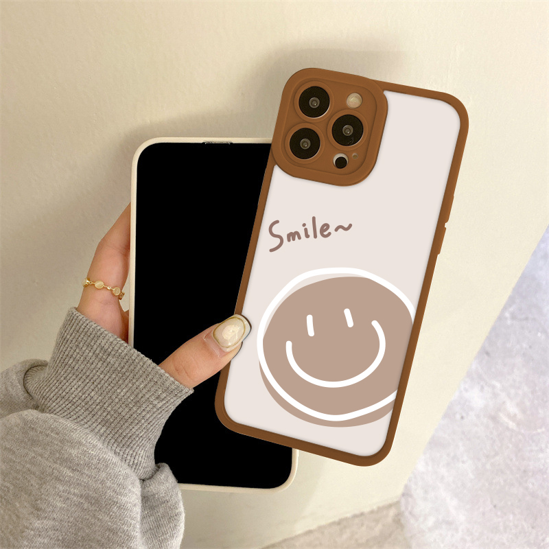 Ốp lưng iphone smile face cạnh vuông nâu 6/6plus/6s/6splus/7/7plus/8/8plus/x/xr/xs/11/12/13/14/pro/max/plus/promax