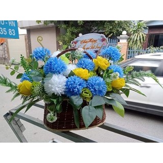 Đầu bông hoa lụa cúc xù