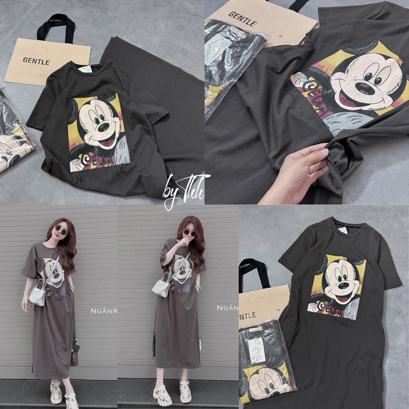 Váy xuông cotton in Mickey