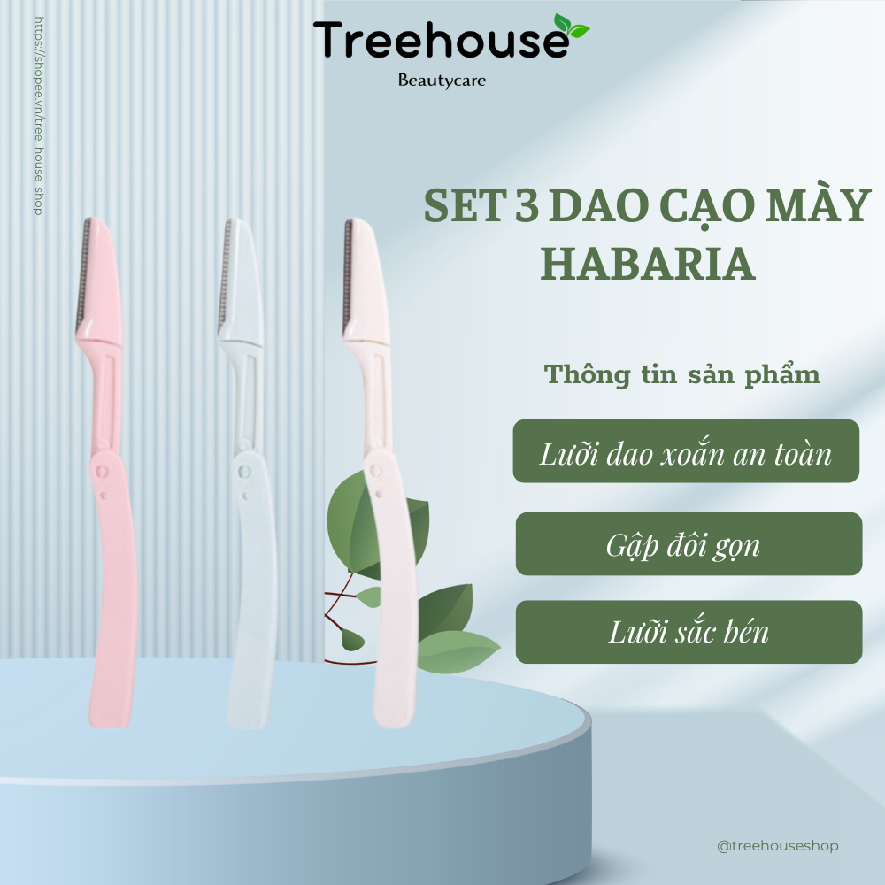 Set 3 dao cạo lông mày Habaria Eyebrow Smart Trimmer TREEHOUSE SHOP