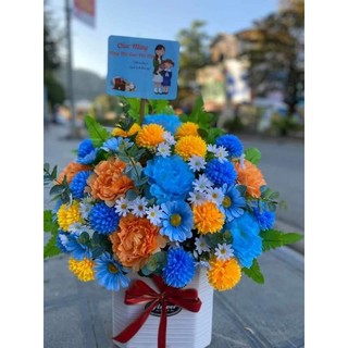 Hoa đầu  bông lụa cúc chén