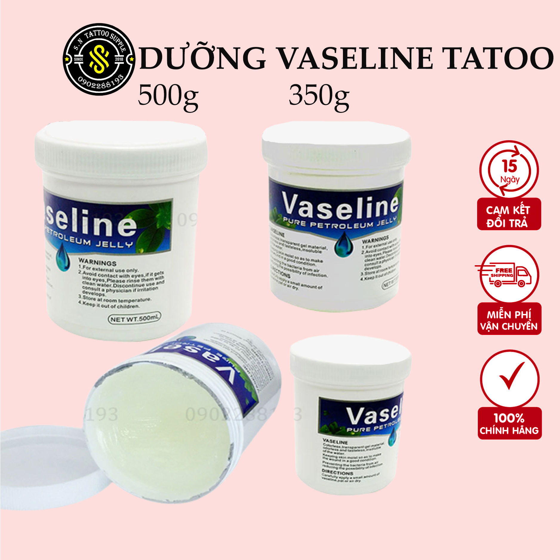 💝 VASELINE PURE PETROLEUM JELLY 350g 500g - Chất lượng tốt.