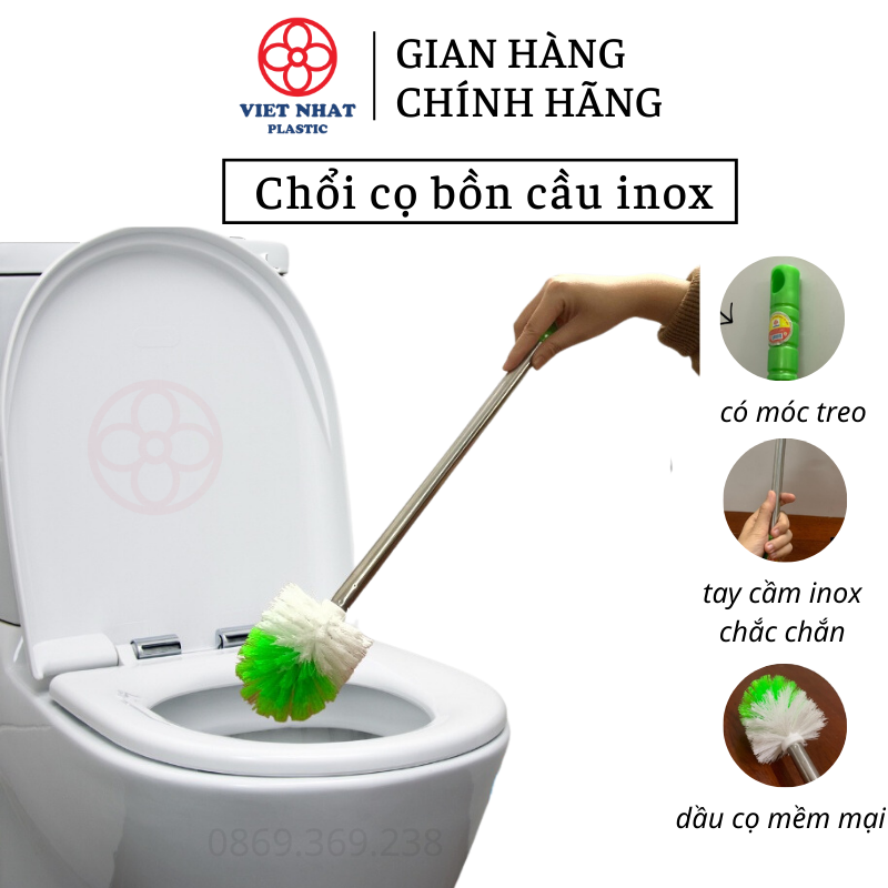 Chổi cọ bồn cầu, nhà vệ sinh hình tròn - Việt Nhật Plastic HN