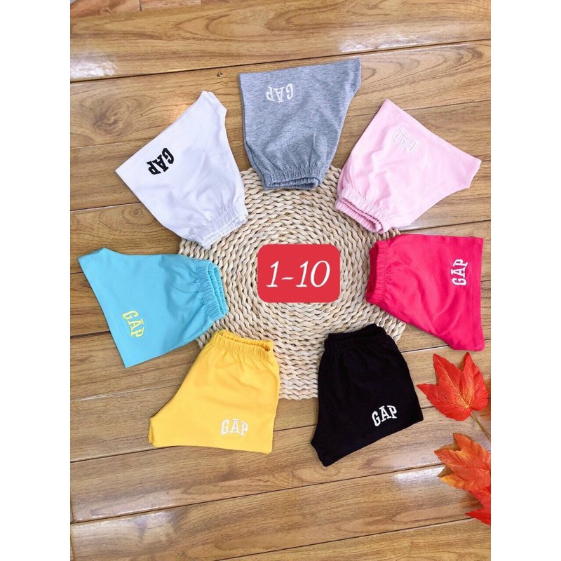 Quần đùi bé gái thêu logo chất cotton 100% co giãn 4 chiều vải xuất mềm và thấm hút mồ hôi cho bé từ 10-45kg