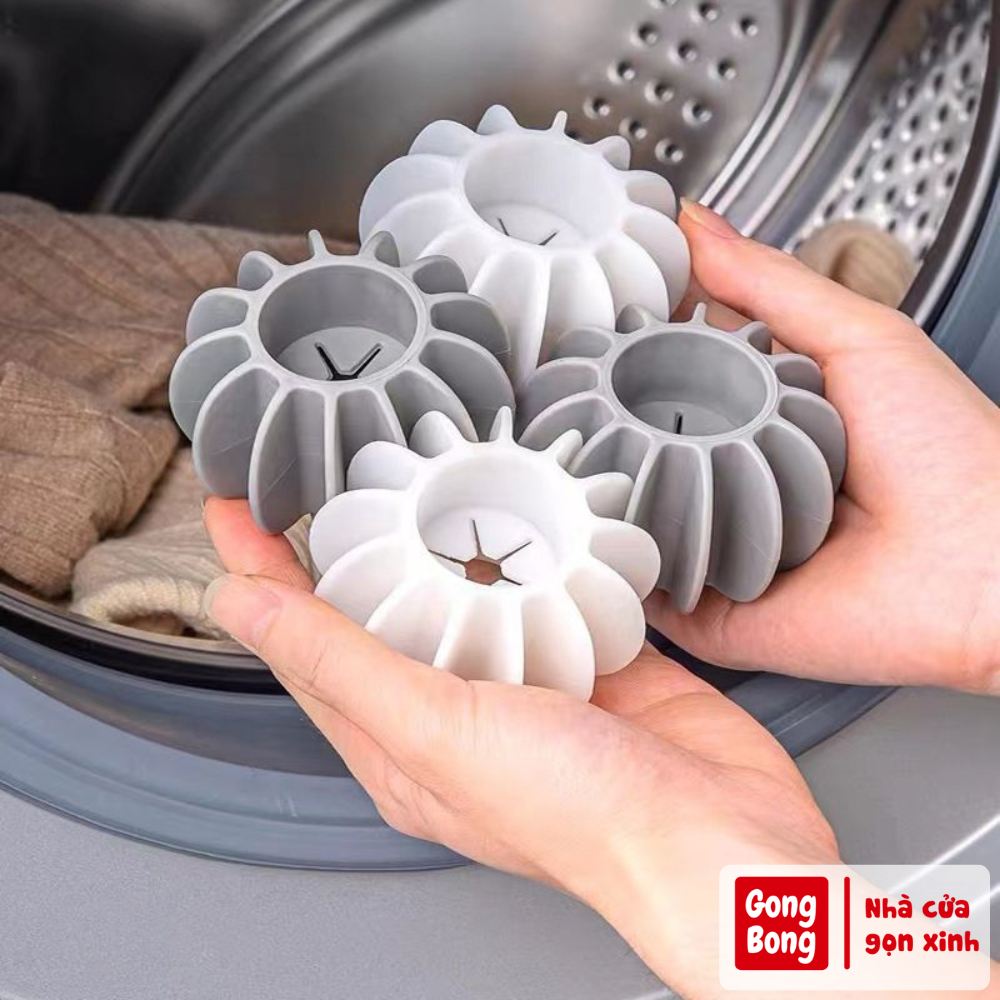 Bóng giặt đồ silicone thần kỳ chống rối tiện dụng giúp làm sạch và khử mùi quần áo ngăn ngừa tĩnh điện