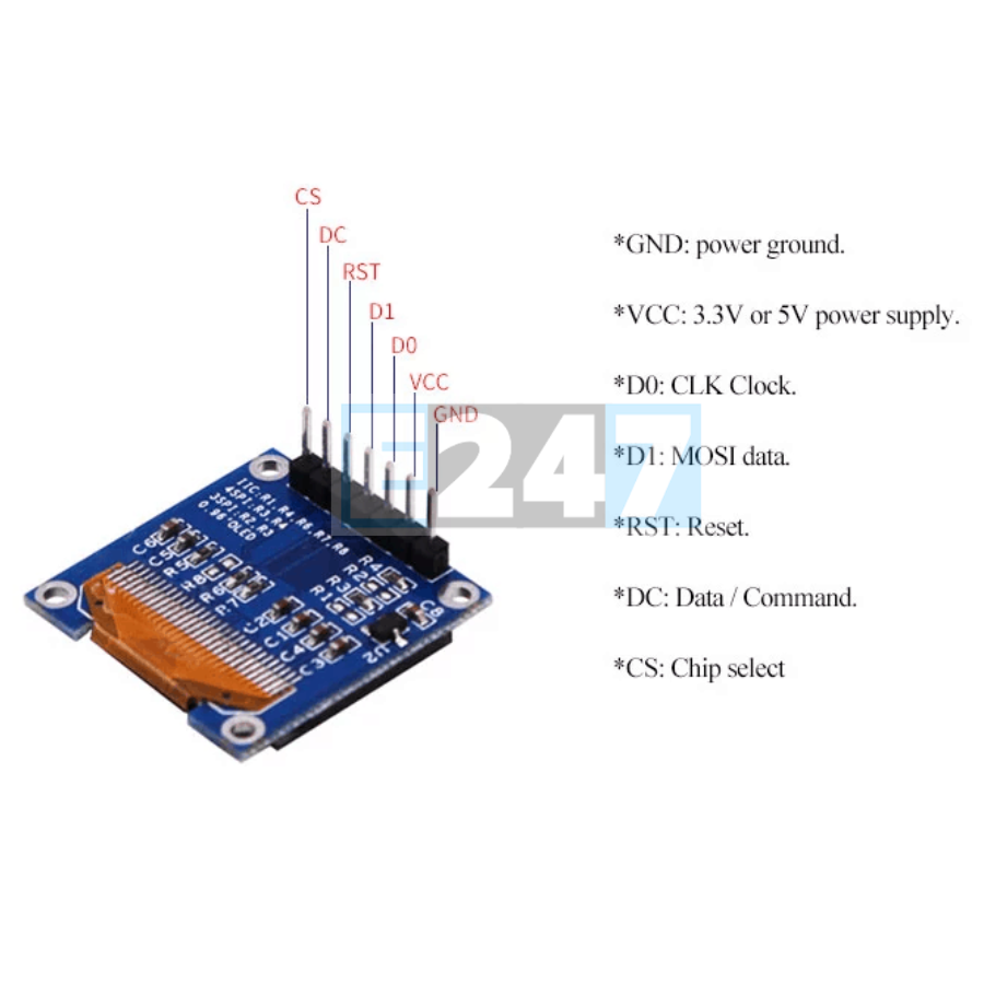 MÀN HÌNH OLED 0.96 INCH 12864 GIAO TIẾP SPI I2C
