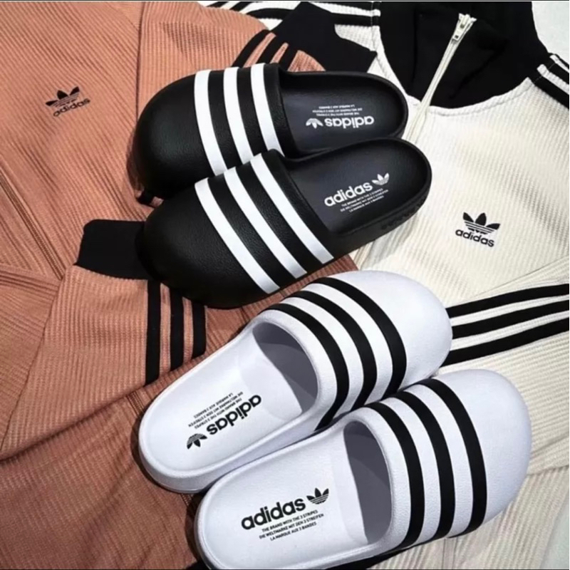 Dép Adidas Adifom Adilette Trắng đen Dép Sục   FREE SHIP ]