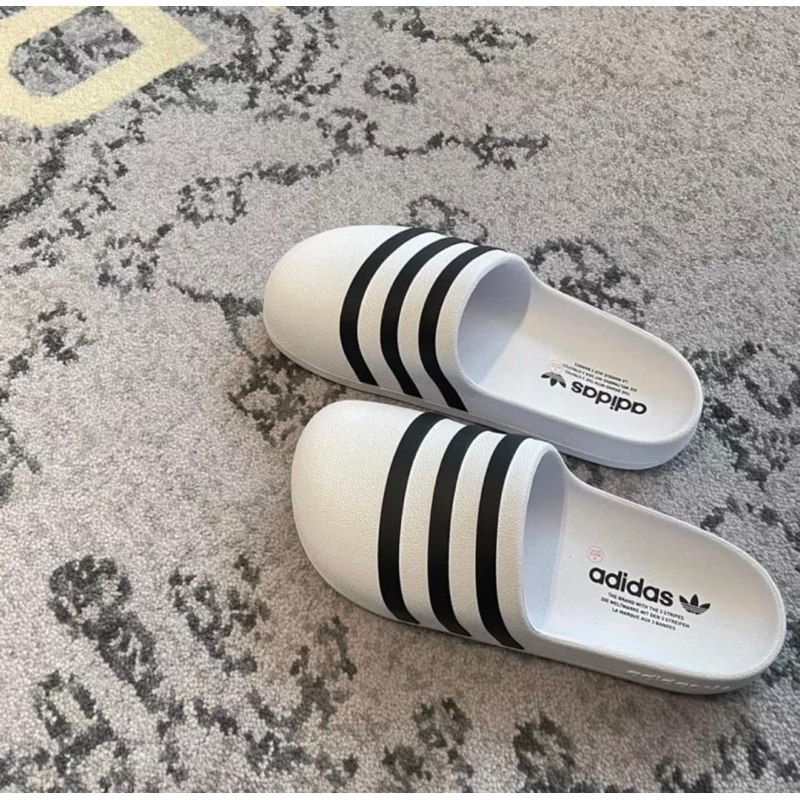 Dép Adidas Adifom Adilette Trắng đen Dép Sục   FREE SHIP ]