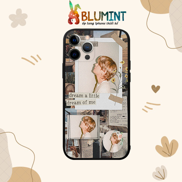 Ốp lưng iphone silicon Idol KPOP BTS V Taehyung and flower BLUBTS0188