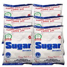 Đường tinh luyện Long An, gói 1kg, đường cát trắng